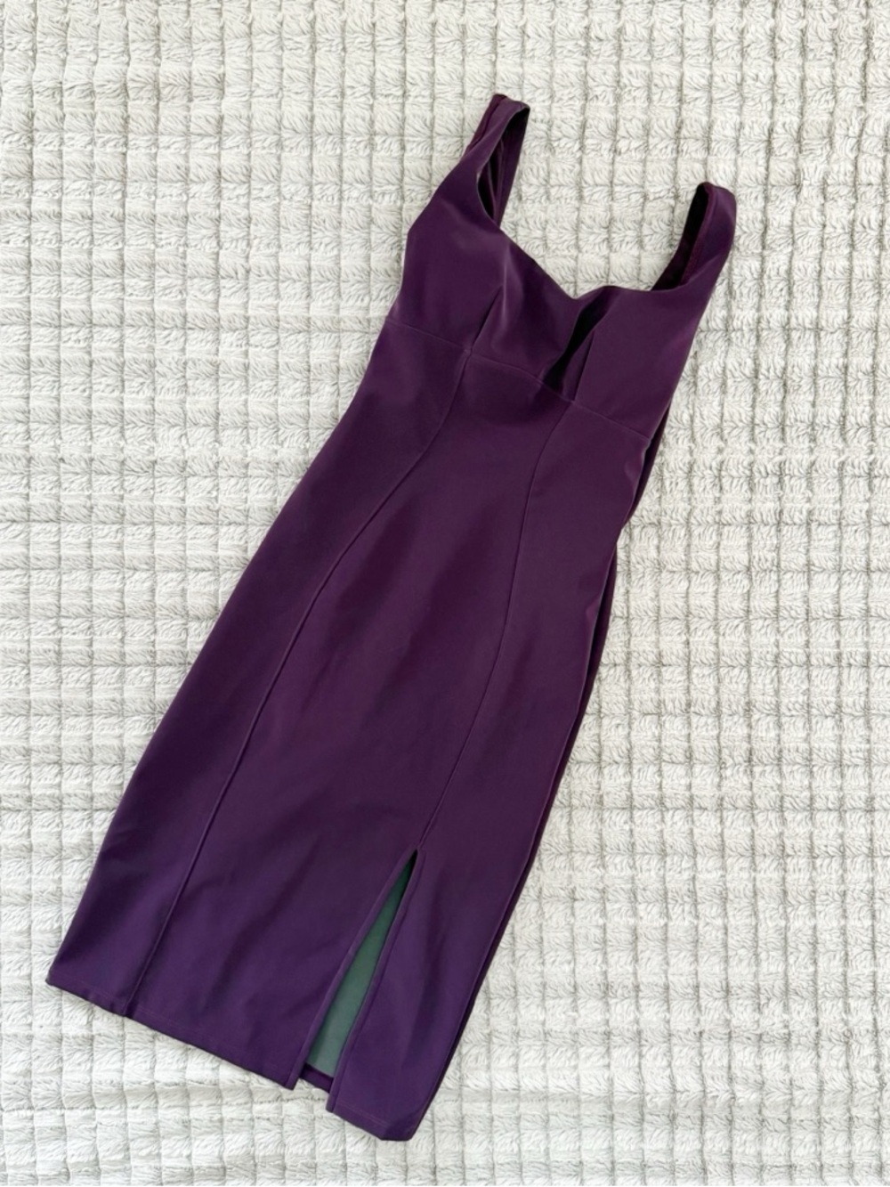 Popilush Shapewear Bodycon Sculpting Midi Dress side slit purple small - Picture 2 of 4